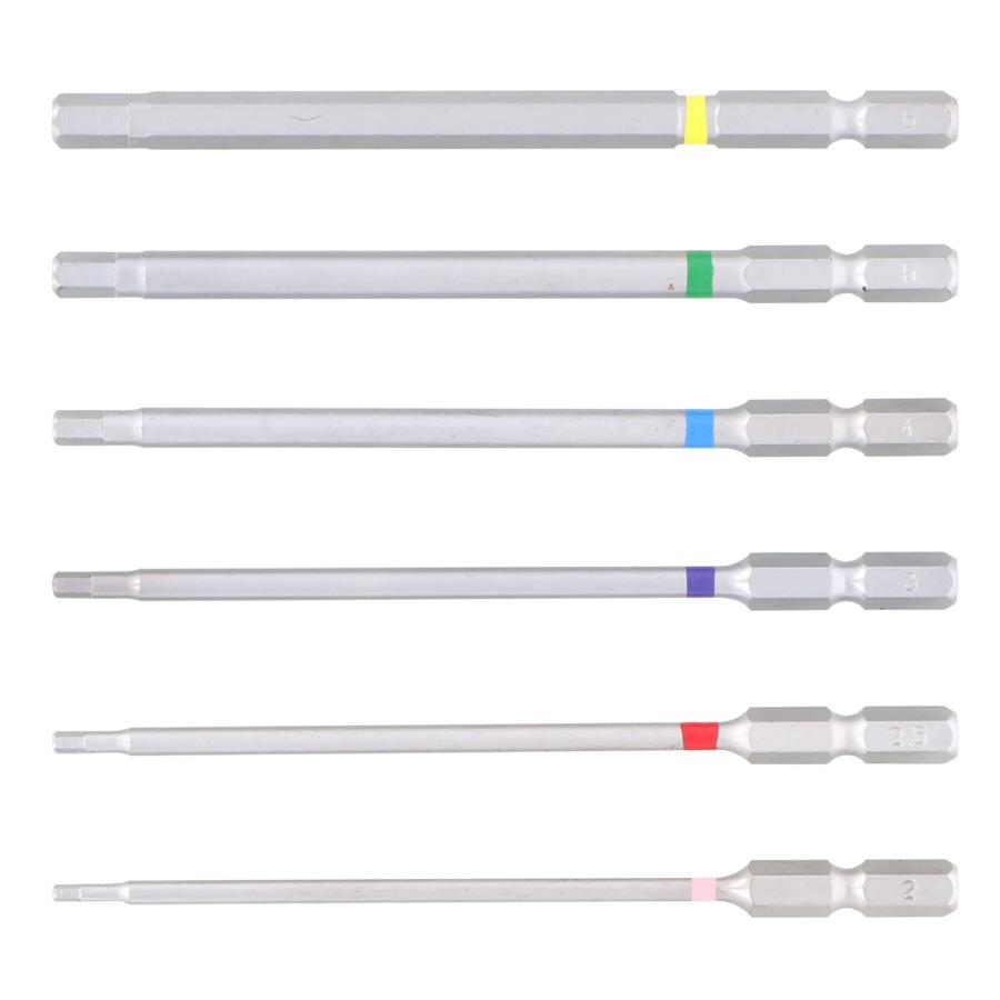 高儀(Takagi) EARTH MAN 六角ビットセット 6本組 ロングタイプ 電動ドライバー インパクトドライバー用