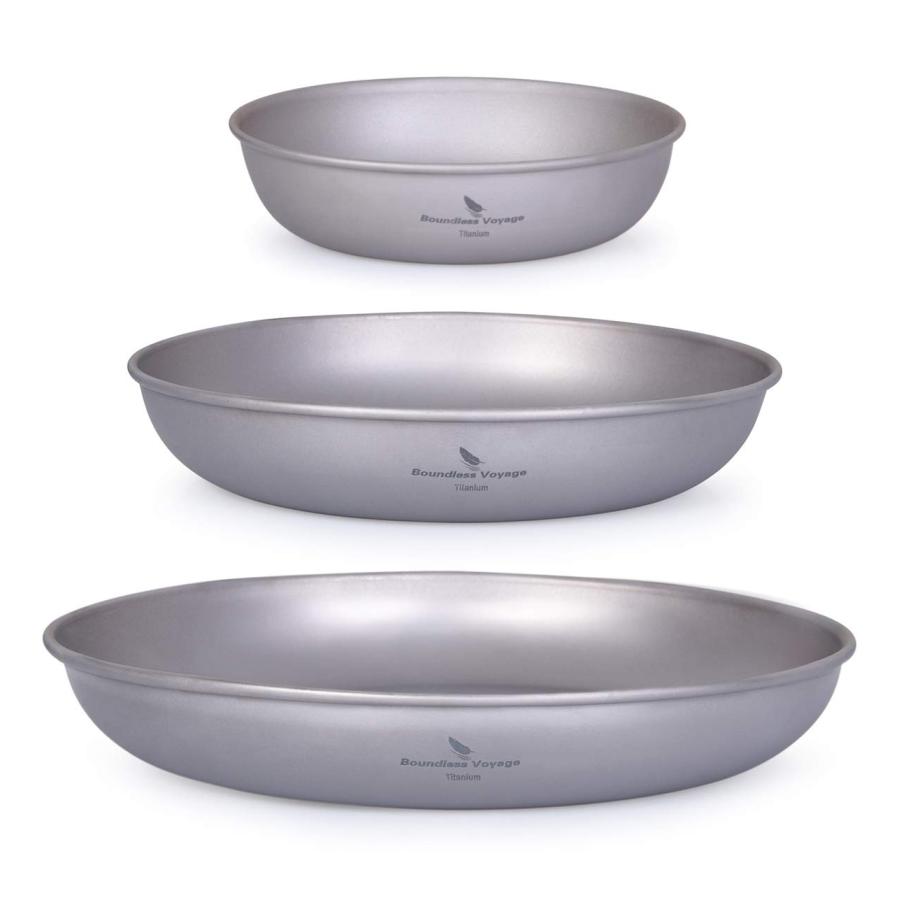Boundless Voyage チタン皿 ラウンド プレート 食器 皿 割れない 錆びない 軽量 純チタン製 食洗機対応 自宅 アウトドア キャン