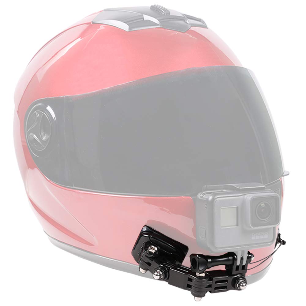 SUREWOモーターサイクルヘルメットチンマウントキットはGoProHero 12 11 10 9 8 7 6 5ブラック、DJIOsmoアクション/ AKASO / Campark / YIアクションカメラ、Insta360カメラなどと互換性があります (プラスチ