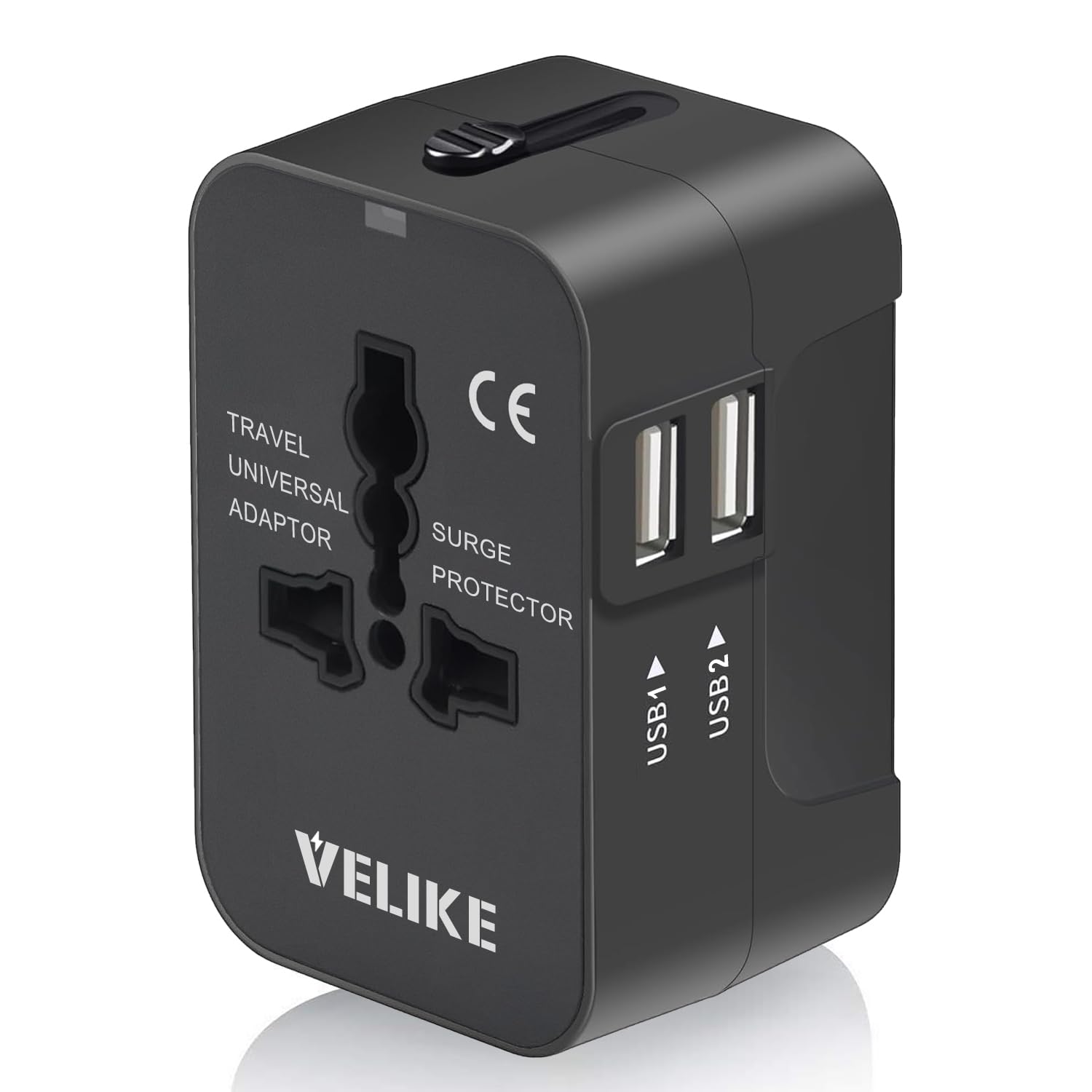 VELIKE 海外 変換プラグ コンセント マルチ変換プラグ 2USBポート 全世界対応 電源変換器 海外旅行用充電器 A/O/BF/Cタイプ マルチアダプター 200ヶ国以上通用 Universal Travel Adapter 経済産業省承認