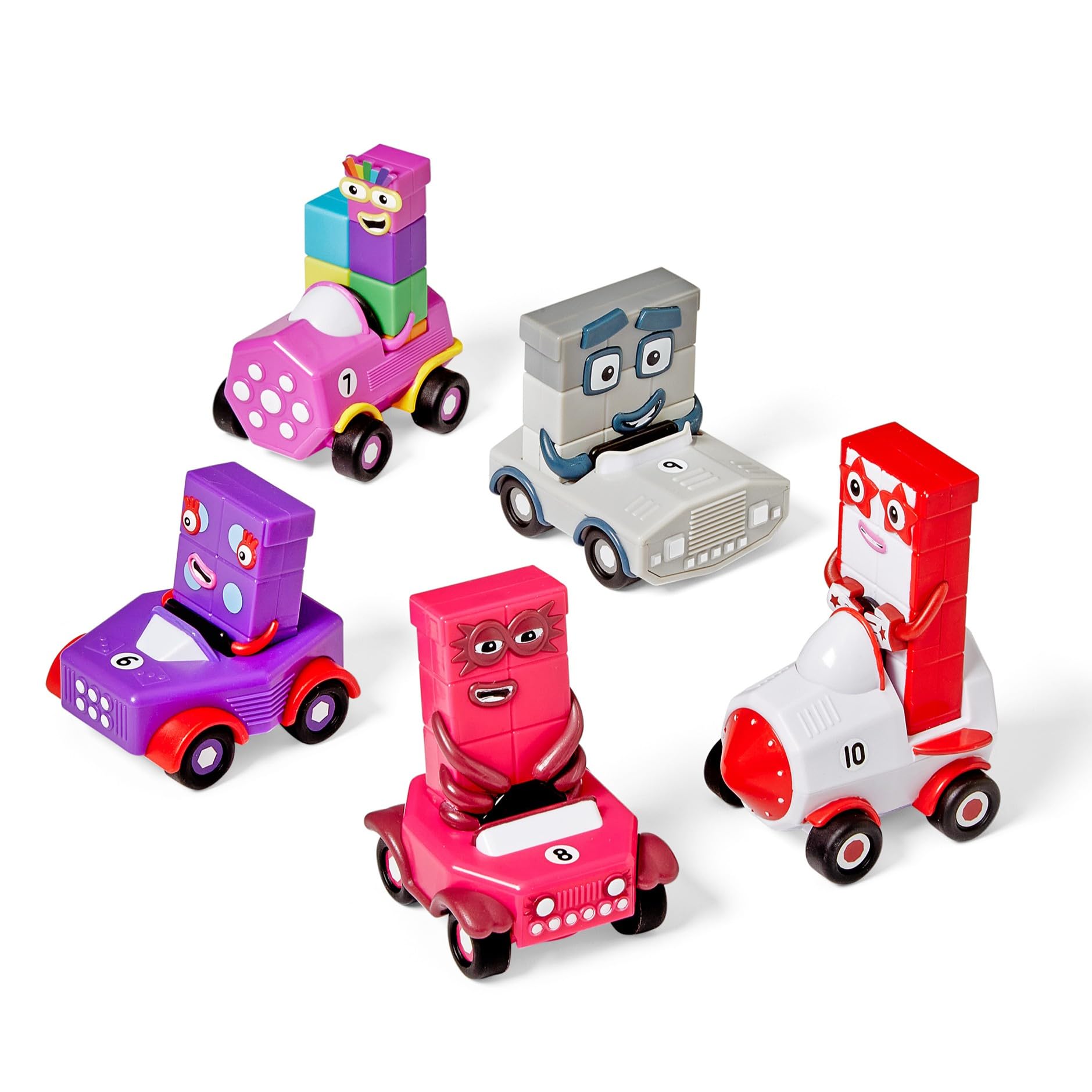 Numberblocks ナンバーブロックス ミニカー フィギュアセット 6-10 キャラクター 自動車 5個入り 96928 正規品