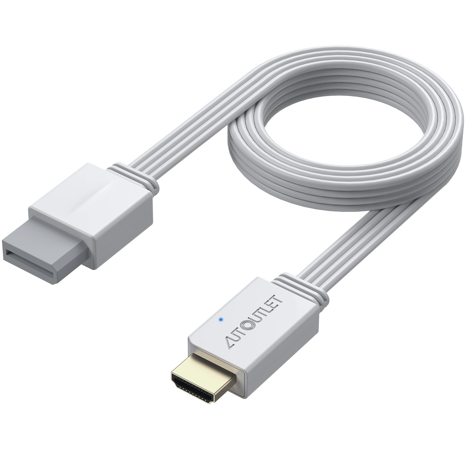 AUTOUTLET Wii to Hdmi アダプタ 統合デザイン 1.5M 変換ケーブル wii hdmi 変換 コンバーター 720p/1080pに対応 Nintendo Wii、Wii U、HDTVと互換性あり 追加のケーブルは不要 白
