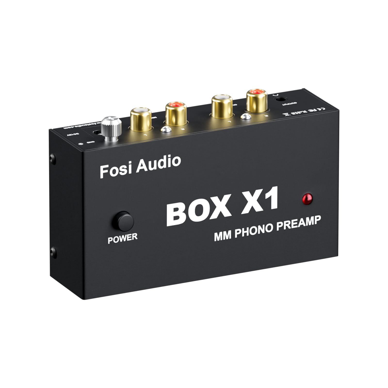 Fosi Audio BOX X1 フォノ プリアンプ MM ポータブルヘッドフォンアンプ 超コンパクトミニステレオ Phono 3.5MMヘッドフォン・RCA出力 蓄音機・レコードプレーヤー ターンテーブル用 DC12V電源アダプ