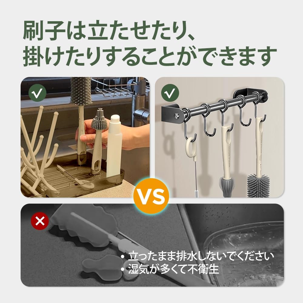 VOGOGE 哺乳瓶洗い 旅行, 哺乳瓶ブラシ 持ち運び, 赤ちゃん旅行の必需品, 透明なコーヒー色 crestshop-10042338 CREST shop サンプル画像3