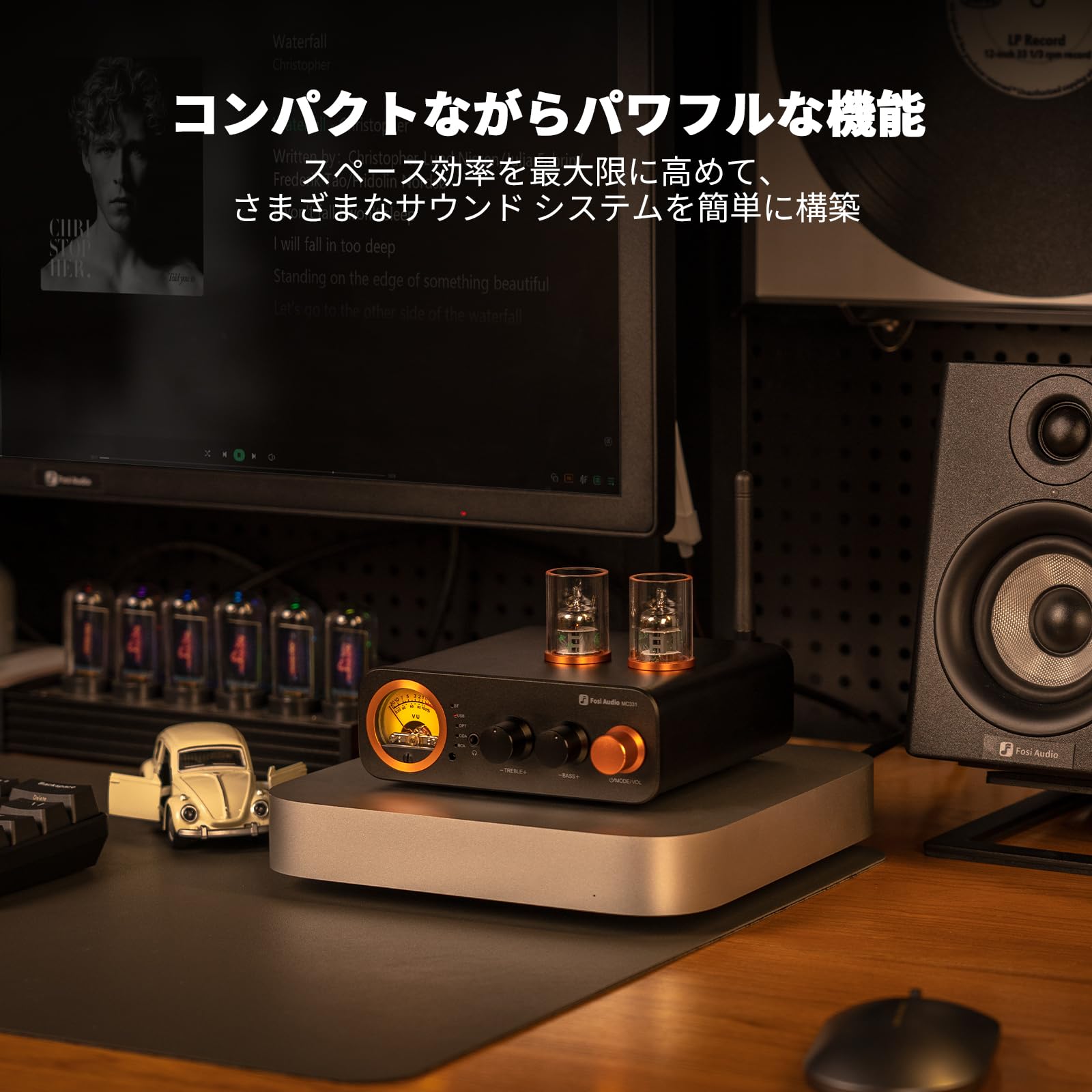 Fosi Audio MC331 真空管インテグレーテッドアンプ DAC付き HiFiブックシェルフスピーカー/3.5mmヘッドフォン用 2チャンネル 2ch ホームオーディオステレオパワーアンプ Bluetooth/USB/OPT/COAX/RCA入力 ビ crestshop-10043320 CREST shop サンプル画像3