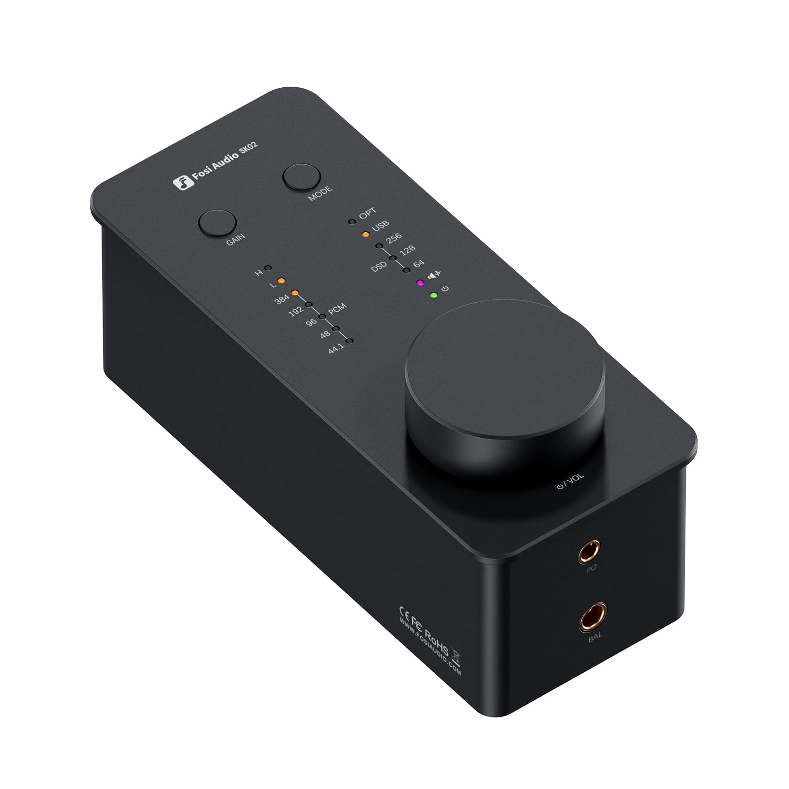 Fosi Audio SK02 DAC アンプ 小型 ヘッドホンアンプ デスクトップ USB C to AUX デジタル アナログオーディオンバータアダプター コンパクト プリアンプ ホームオーディオ 家庭用 光入力 3.5mm 4.4mm バ