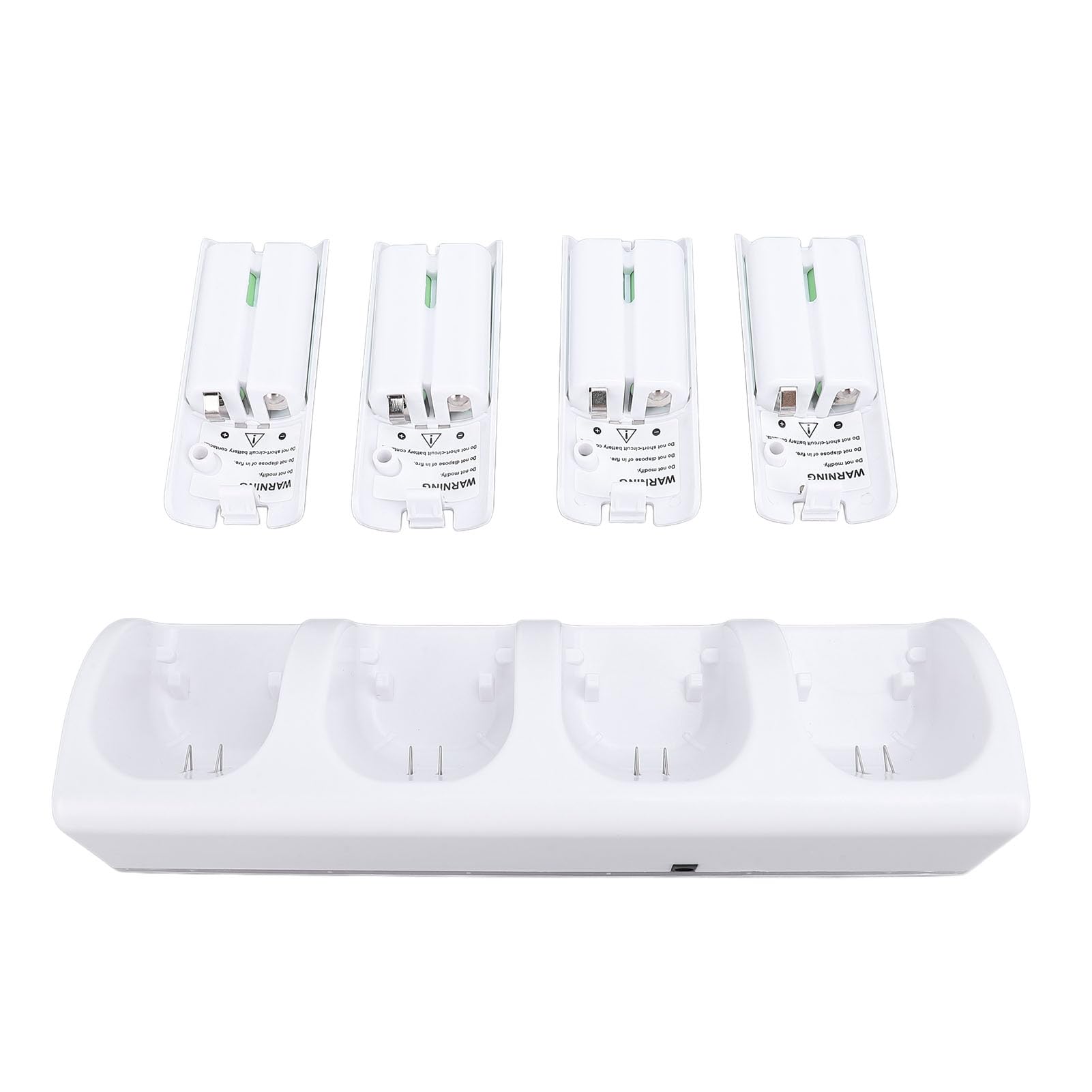 Wii リモコン 4パックの2800mAh充電式 バッテリーを備えた Wiiアクセサリー用コントローラー 充電器 ステーション (WHITE) [video game]