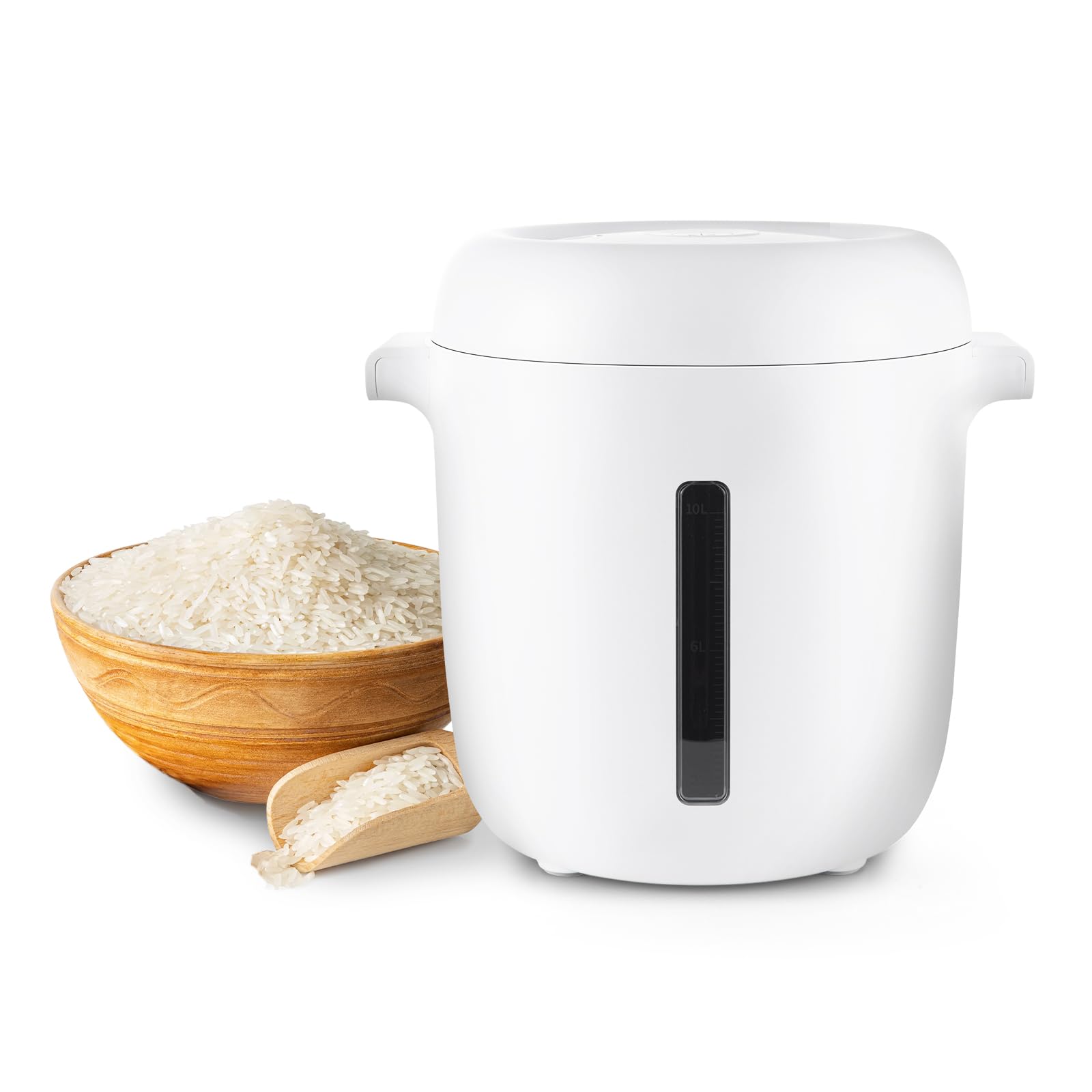 KIRIOCK 真空保存容器 ペットフードストッカー 真空 キャット/ドッグフード 保存容器 10L 防虫/湿気防止/酸化防止 梅雨対策 大容量 自動 密閉容器 充電式 米櫃 10kg 猫/犬 フード 餌 お米 保存 フードストッカー フリーズドライフード 鮮度キープ ABS食品級素材 袋のまま保存