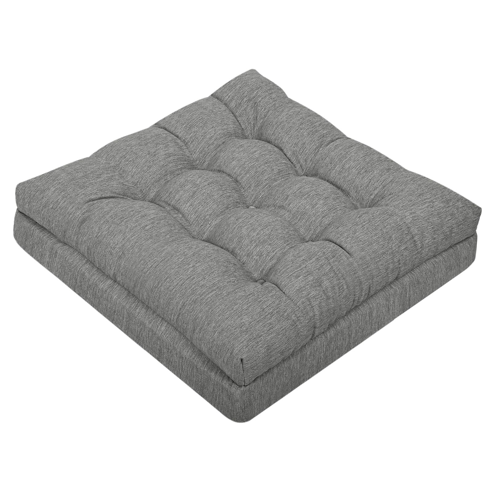 Rakuten - Shinnwa 座布団 クッション 極厚 12cm 【特許取得の2層構造】 50×50cm 大判 お尻が痛くならない 低反発 高反発 ざぶとん 大きめ フロアクッション あぐら 洗える ソファ 補修 高さ調節 グレー [実