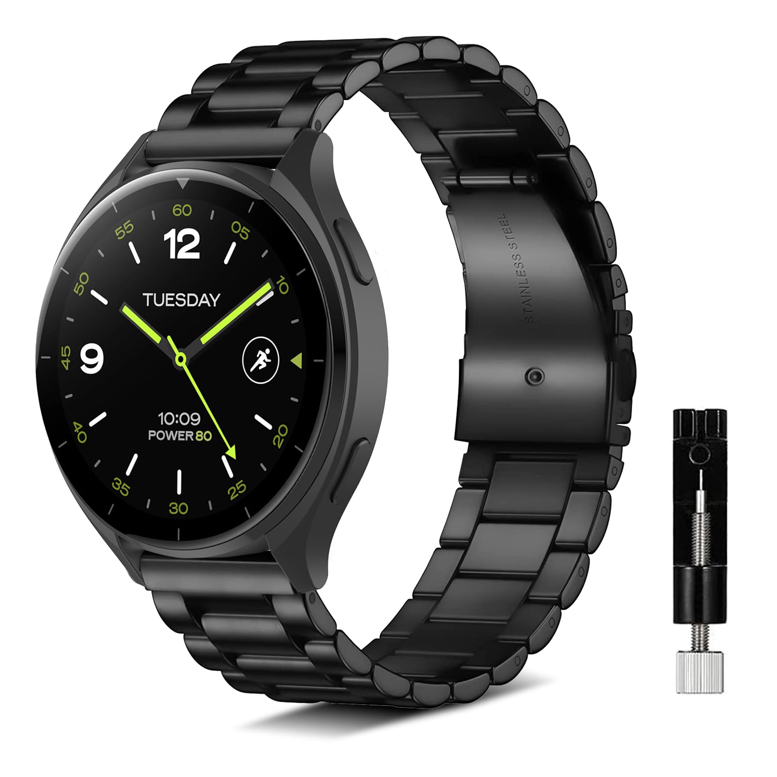  バンド 22mm For Xiaomi Redmi Watch 5 Lite/Redmi 5 Active/Xiaomi Watch S4/S3対応 交換バンド ステンレス 金属バンド 交換ベルト 通気 耐摩耗性 耐食性 時計バンド 調整器具付き 長さ調節可能 For Xiaomi S