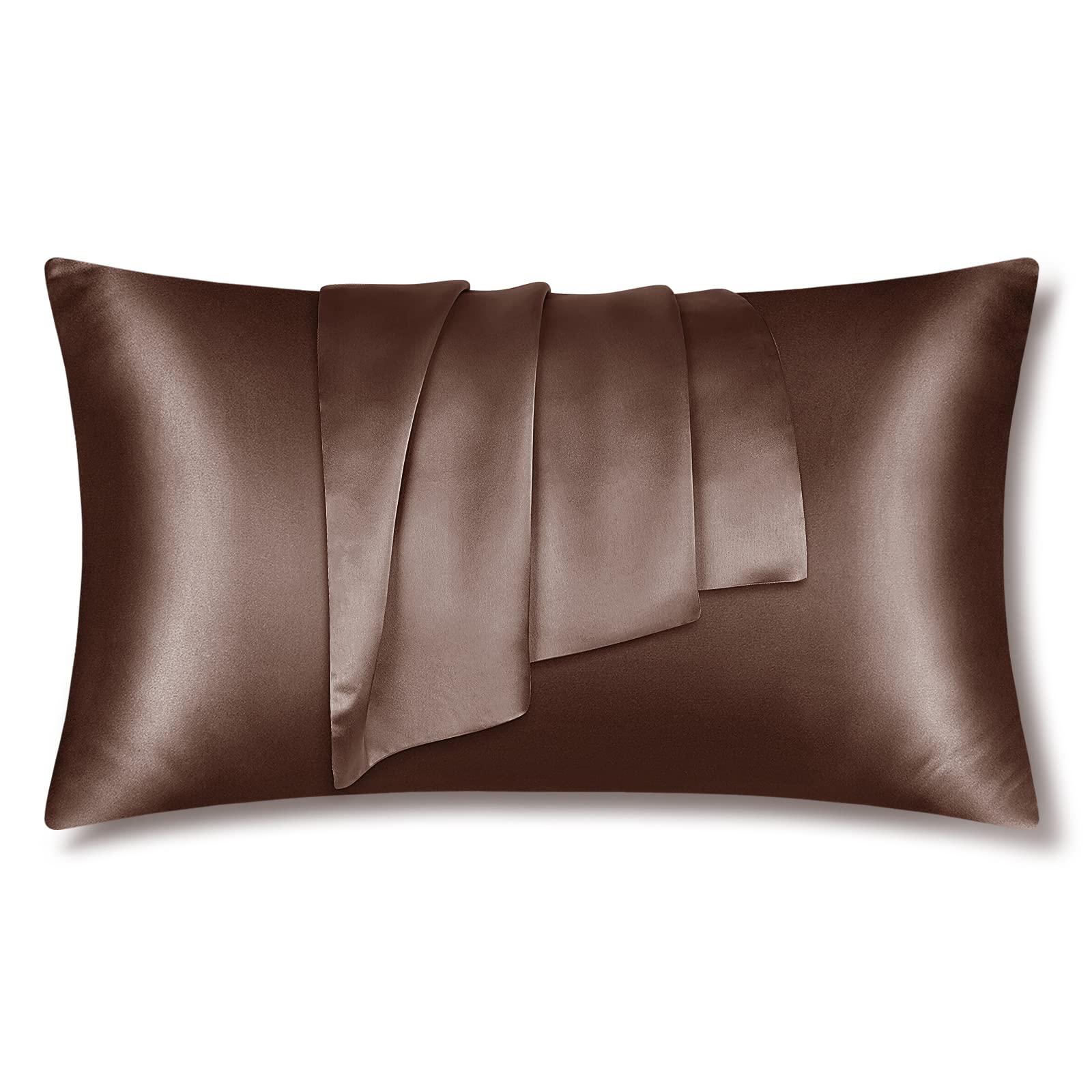 Rakuten - LULUSILK シルク枕カバー 洗える 43x90cm 16匁 まくらカバー 両面OEKO-TEX認証済 プレゼント 母の日 父の日 誕生日 寝癖軽減 肌にやさしい 美髪 静電防止 ファスナー コーヒー