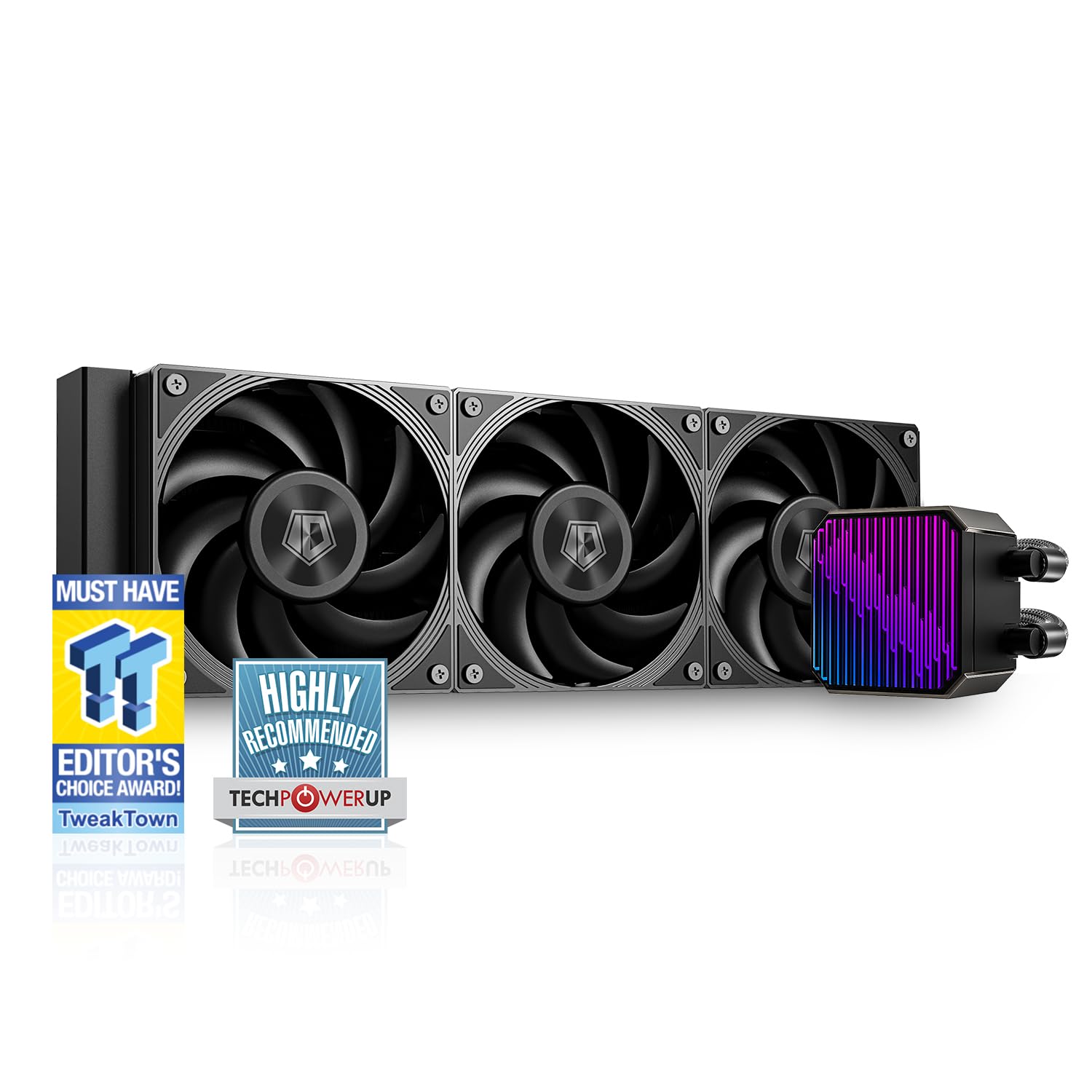 ID-COOLING DX360 MAX 液体CPUクーラー 360mm ARGB AIOクーラー、厚さ38mmのラジエーター、3つの120mm高効率ファン、ゼロRPMサポート、Intel LGA1851/1700/1200/115X & AMD AM5/AM4対応、TDP 350W