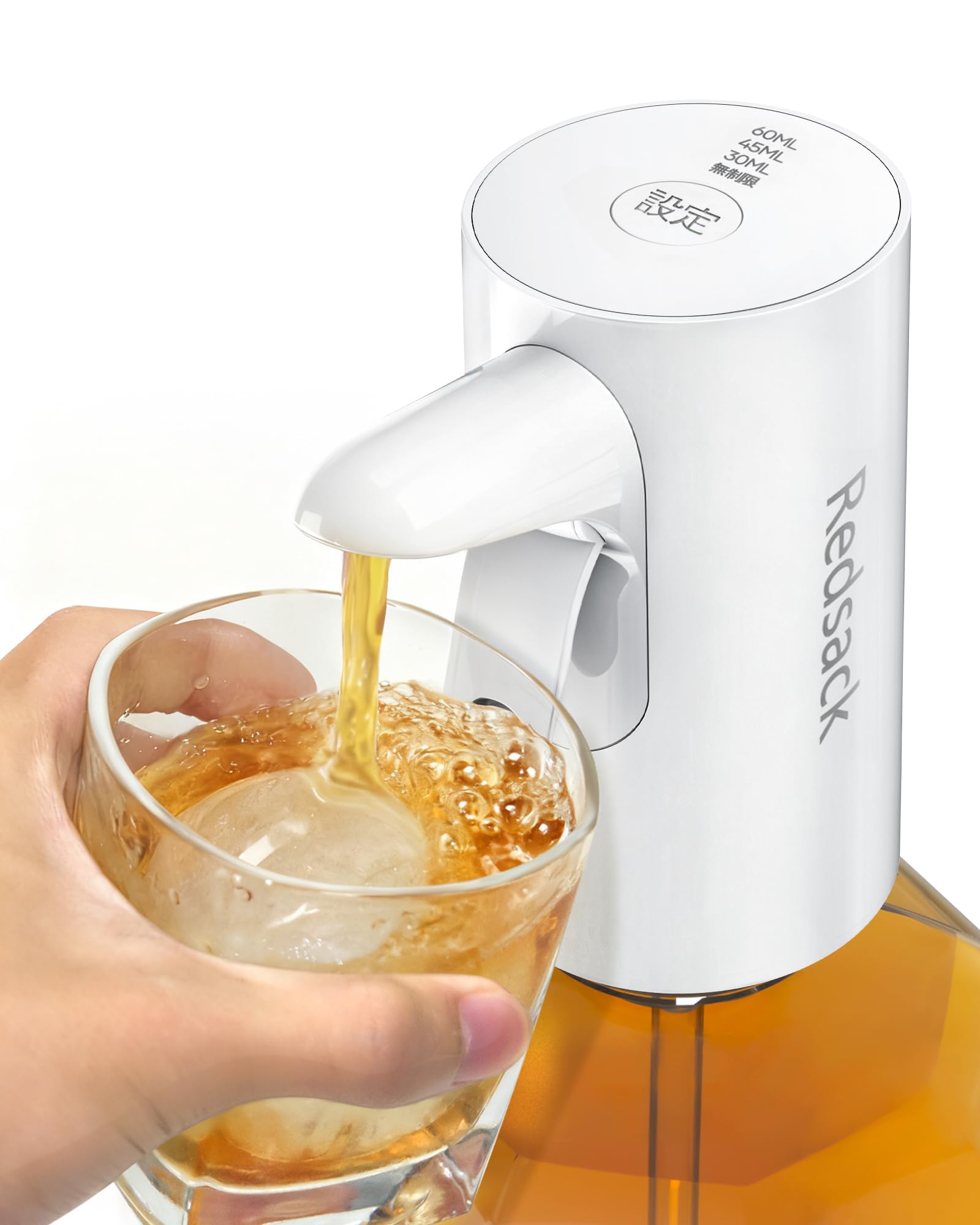 父の日ギフト 電動ウイスキーポンプ ディスペンサー 30ml 45ml 60ml定量 無定量 自動停止 ウィスキー/清酒/焼酎/ハイボール用 5L 4L 2.7L対応 日本国産大容量ペットボトル用 大瓶用ポンプ チ