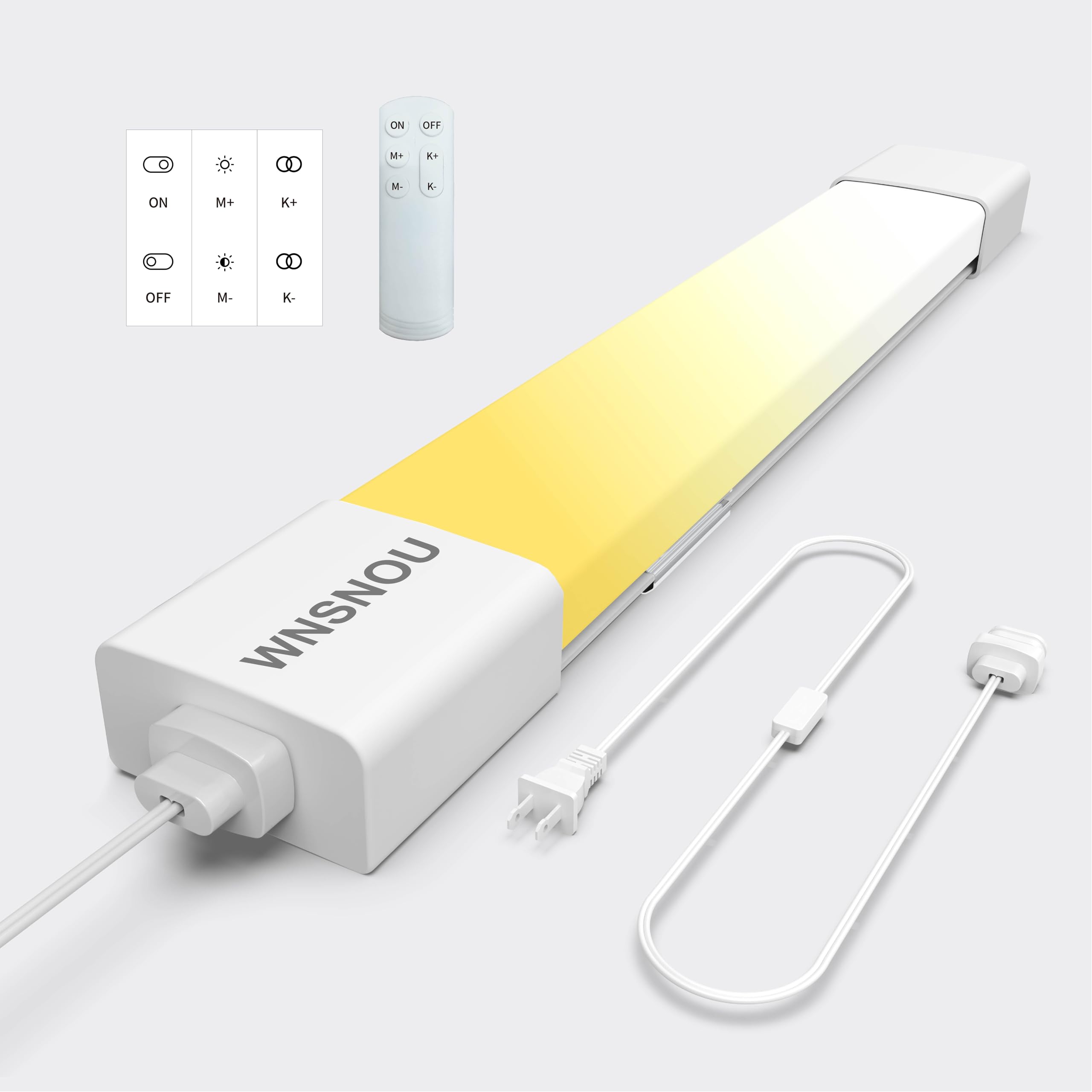 Rakuten - LED蛍光灯 器具一体型 プラグ付きキャビネットライトの下。3000K-6500K調光と色。ワイヤレスコントロールパネルとリモコン付き。ガレージ、キッチン、バスルーム、クローゼット、オフィス