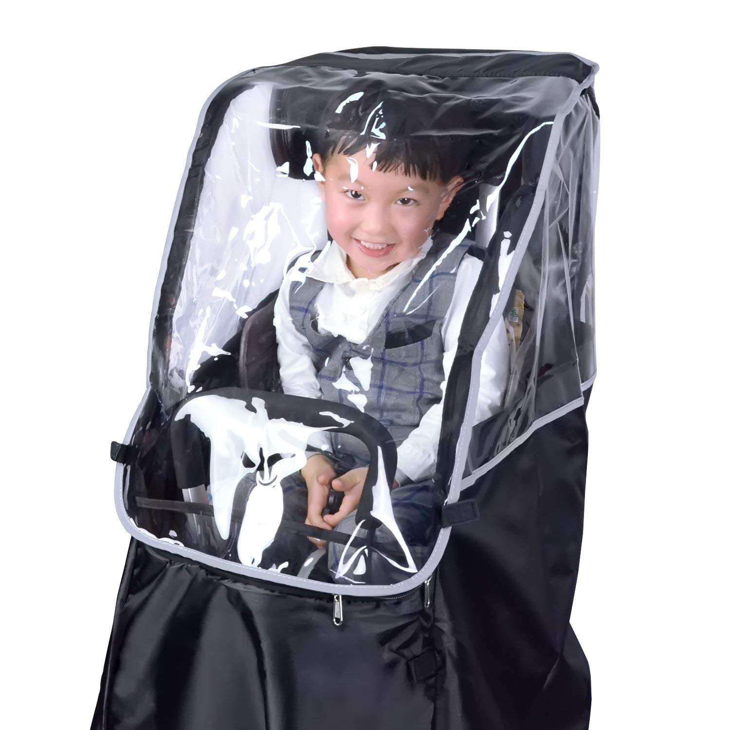 Bilibala 自転車 レインカバー 子供乗せ自転車 チャイルドシートレインカバー 後ろ 撥水加工 雨除け 寒さ対策 風防 前開ける 自転車 レインカバー 後