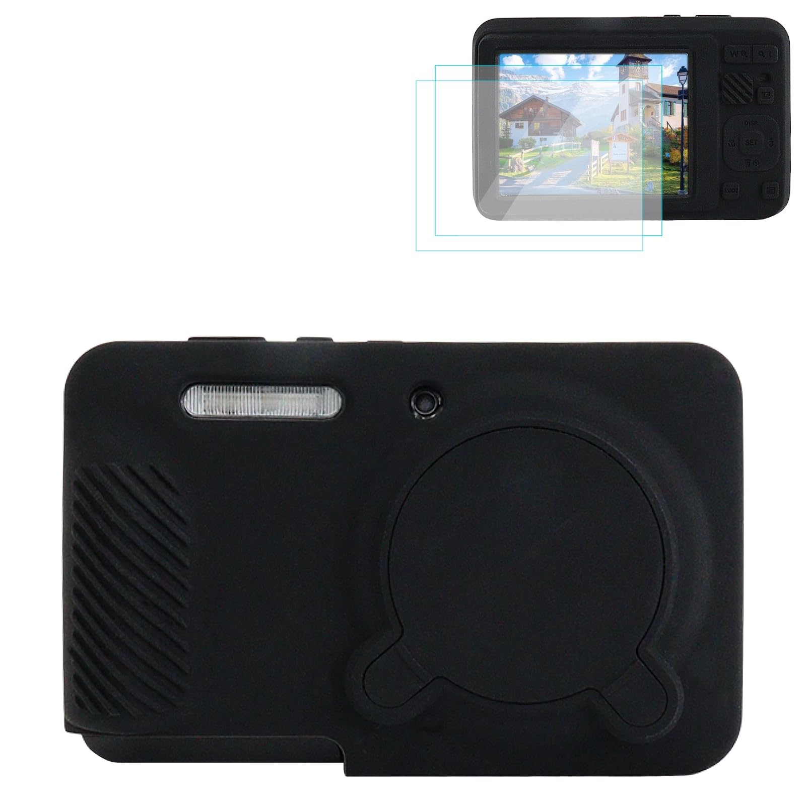 Rakuten - Rieibi KODAK PIXPRO FZ55 カメラケースシリコン、KODAK PIXPRO FZ55ケース、スクリーン保護フィルム 2 枚、取り外し可能なレンズカバーを含む、滑り止めデザイン、コダックKODAK PIXPRO FZ55 アクセサリー