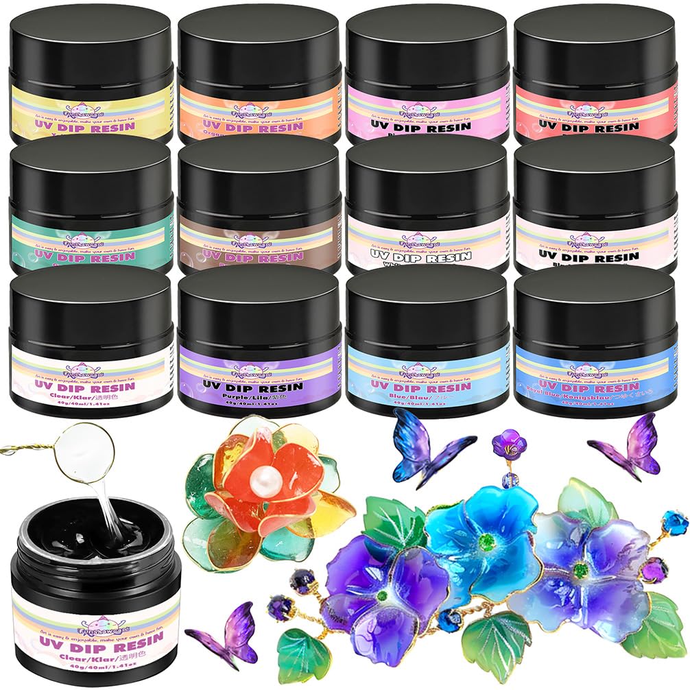 FUNSHOWCASE アメリカンフラワー ディップ液 12色 40ml ディップアート ディップフラワー ワイヤーアクセサリー 花 合成樹脂
