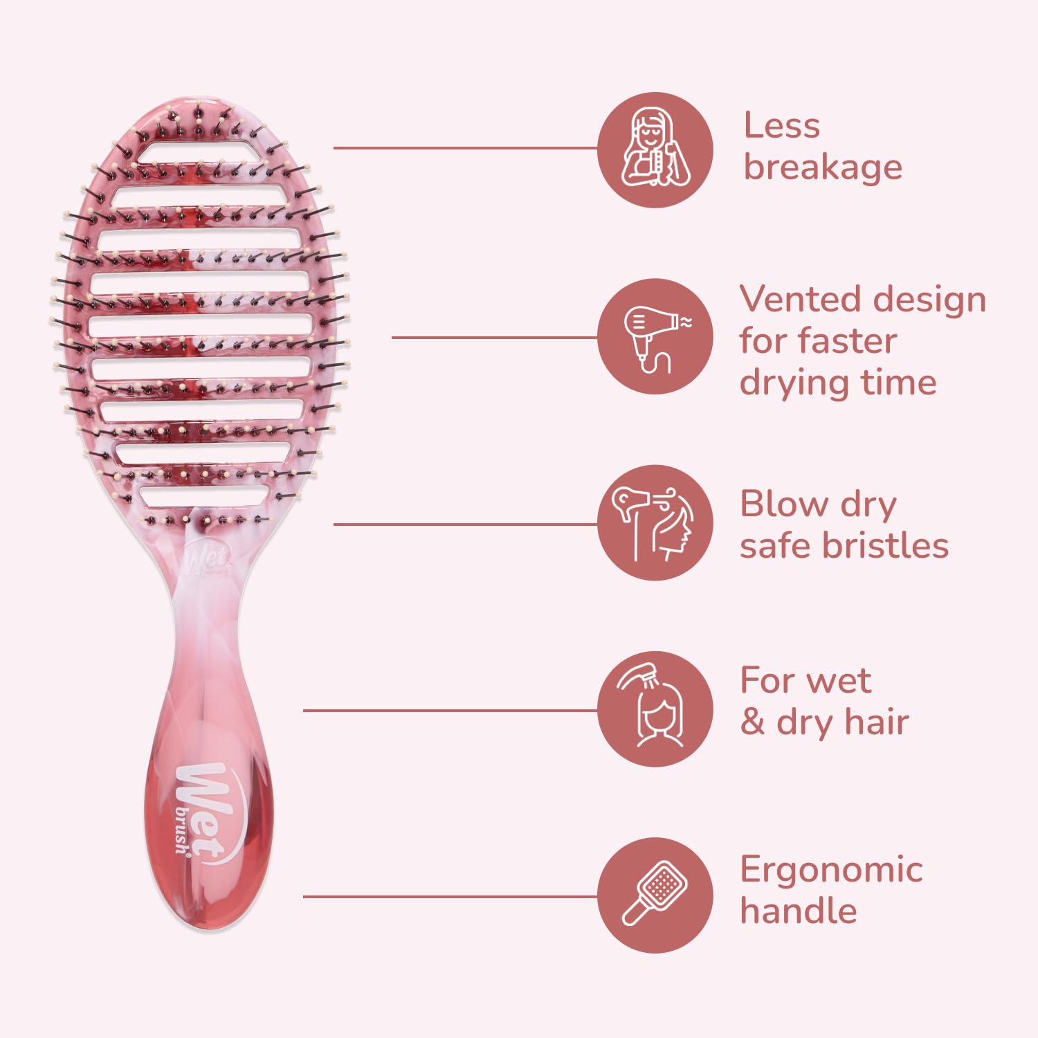 Wet Brush WetBrush(ウェットブラシ) スピードドライ スウィートシーグラス ピンク...