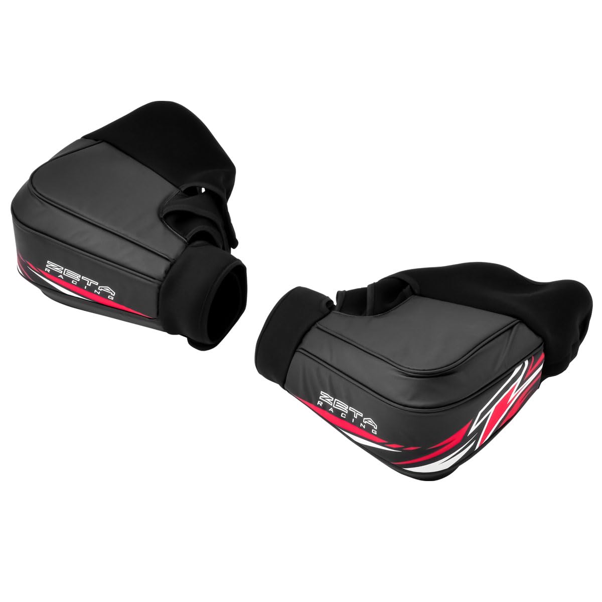ジータレーシング(ZETA RACING) ハンドウォーマー ブラック/レッド ZETAハンドガード専用設計 防風 防寒 PVCターポリン 水洗い可能 D8374