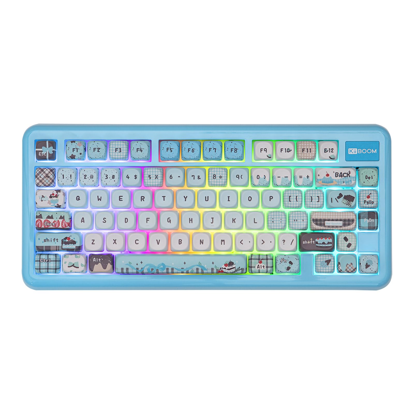 KiiBOOM Phantom81 Lite 75% ガスケットメカニカルキーボード ABSケース+UVテクノロジー 3モードワイヤレスゲーミングキーボード RGBバックライト QMK&VIAプログラマブル Windows/Mac/Linux用 ホットスワッ