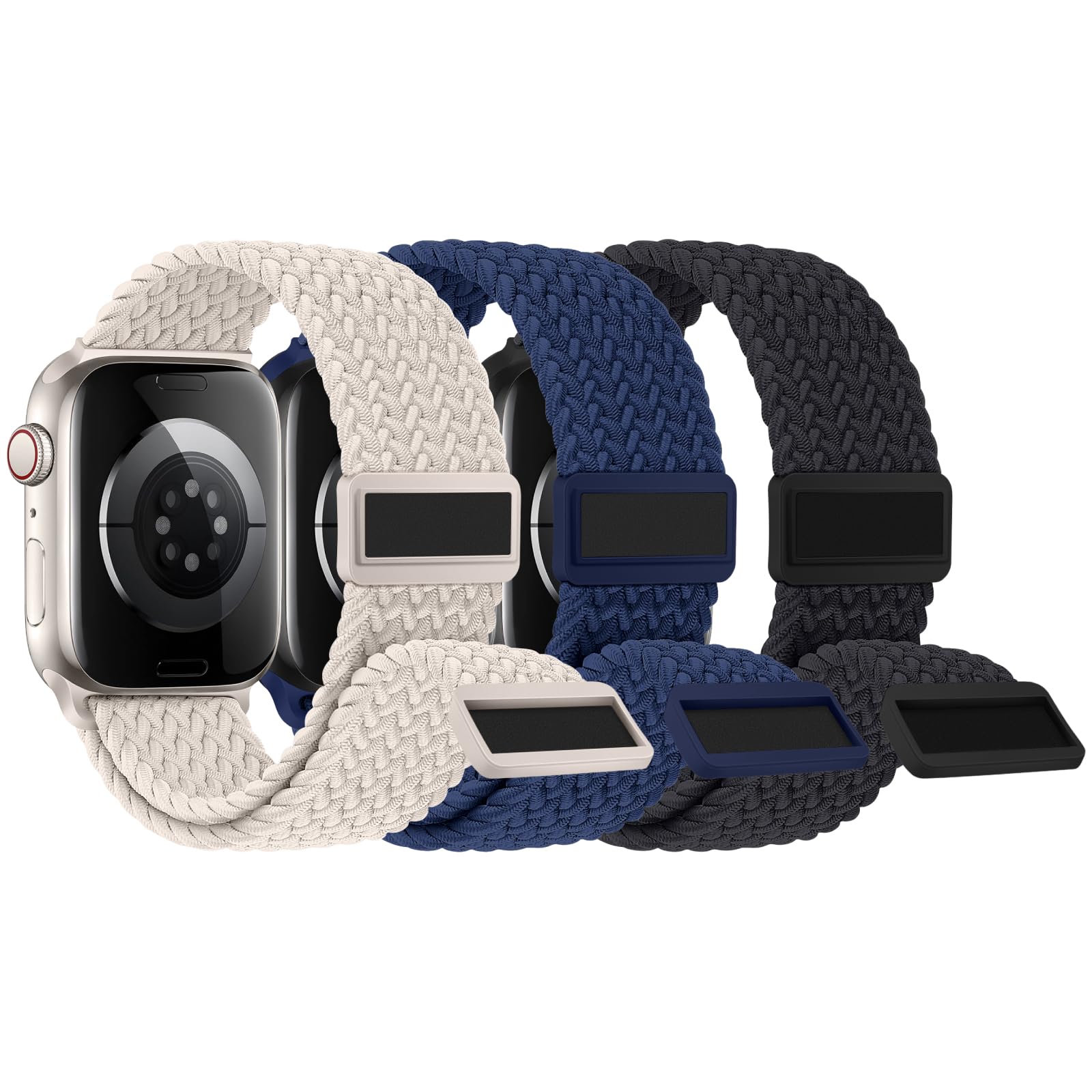 Rakuten - 3枚入り Missair コンパチブル アップルウォッチ バンド 42mm 41mm 40mm 38mm ナイロン Apple Watch バンド 編み込み 磁気式バックル マグネット アップルウォッチ スポーツベルト 伸縮性 iWatch Series 11 10