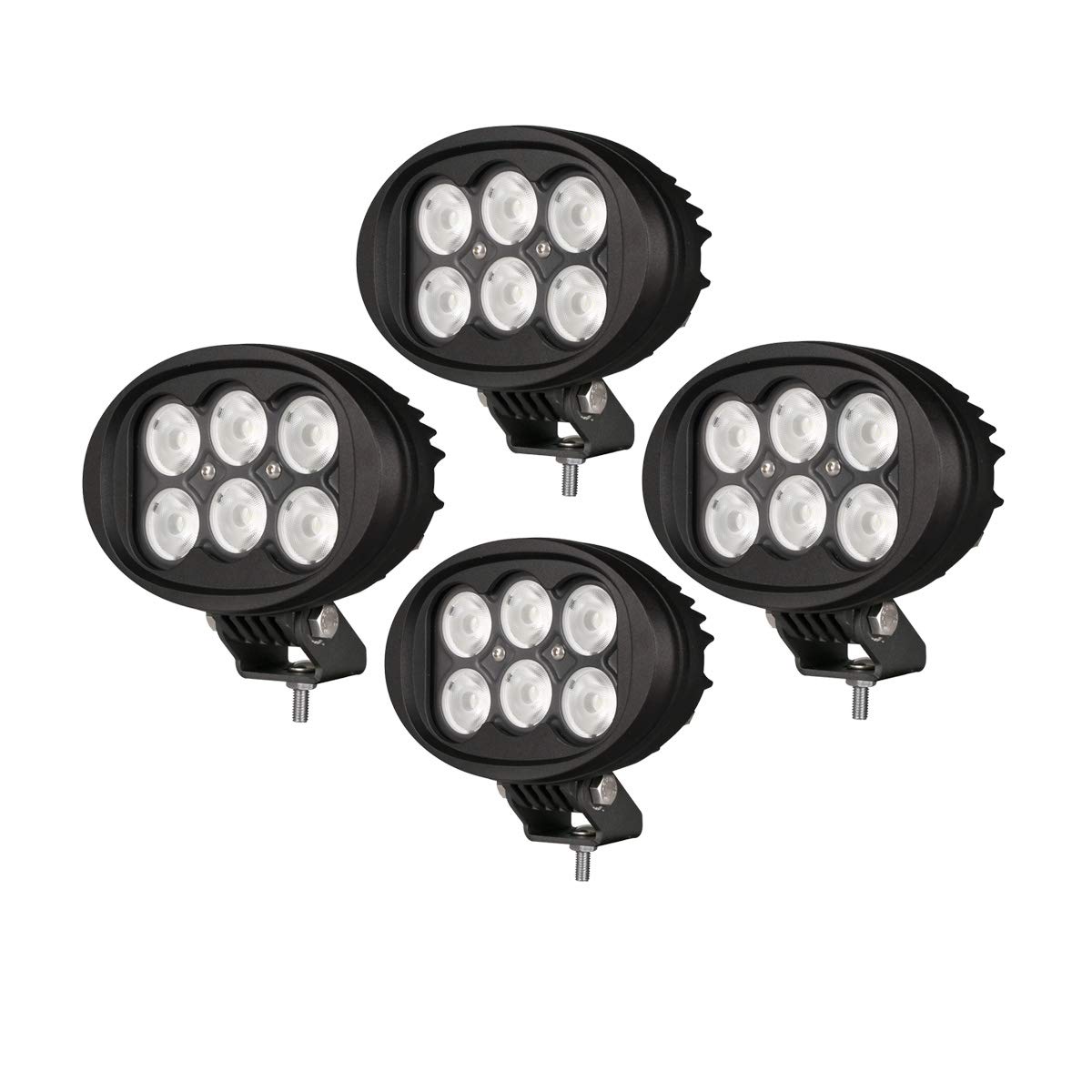 樂天商城 - トラクター 作業灯 広角 60W LEDフォグランプ 作業照明 ブラケット DTコネクタキット付き LEDサブライト IP68防水 12V 24V兼用 角度調整可能 4個セット 【Lightronic】