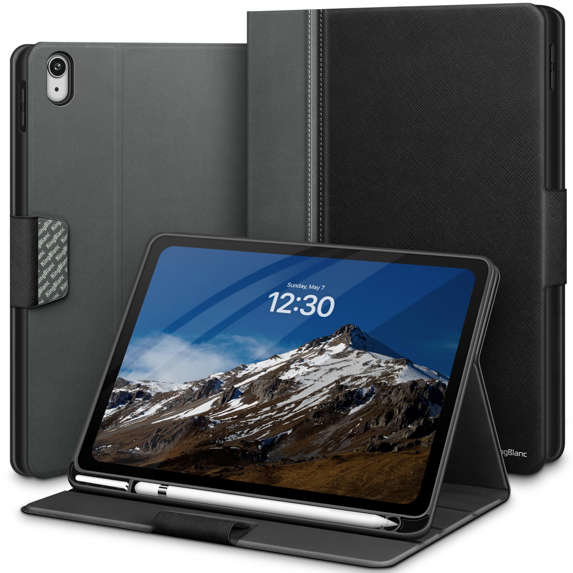 樂天商城 - KingBlanc iPad 11世代 ケース A16 (11インチ, 2025) iPad 10世代 (10.9インチ, 2022)用 手帳型 ペン収納 高級PUレザー製 ペンホルダー付き オートスリープ タイピング角度 スタンド機能 ビジネス カバー,