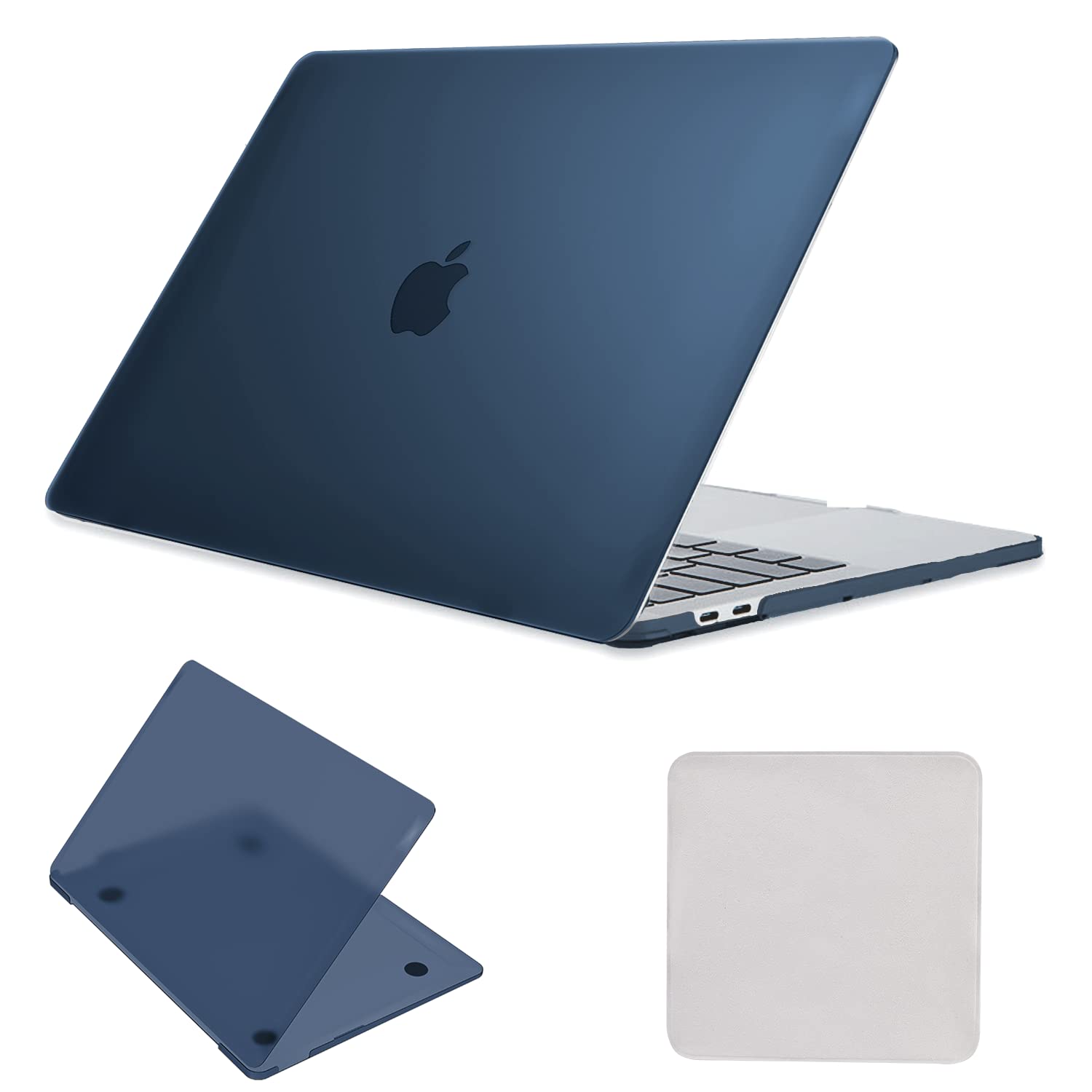 MacBook Pro 13インチ ケース 2022-2016 M2/M1チップ 対応 A2338 A2289 A2251 A2159 A1989 A1706 A1708 （ディスプレイ用研磨布 クリーニングクロス 付き）,マットシーブルー