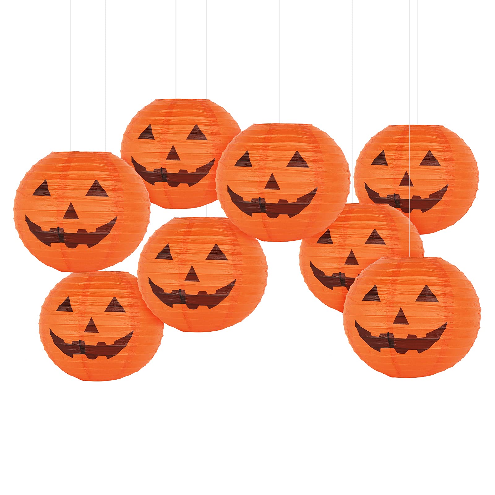 Rakuten - Kesote ハロウィン 飾り 提灯 10個入 飾り付け 紙ちょうちん 装飾 カボチャ 20cm ちょうちん ランタン パンプキン ハロウィン飾り デコレーション オーナメント インテリア グッズ Halloween Decorati