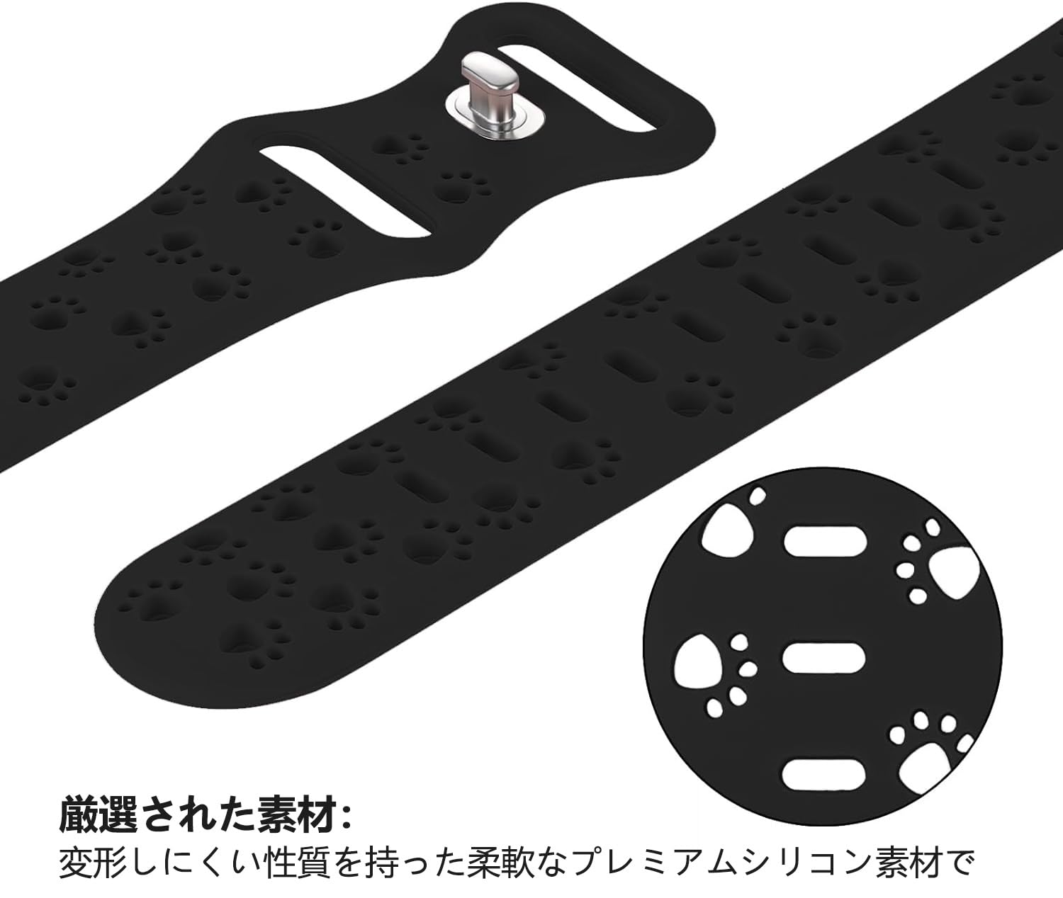 CREST shopの[HAKLA] for Apple Watch バンド 49mm 46mm 45mm 44mm 42mm 41mm 40mm 38mm ソフトシリコン アップルウォッチ バンド 通気性 スポーツストラップリスト シリコン製 交換バンド Apple Watch Series Ultra SE 11 10 9 8 7 6 5 4｜アングル3