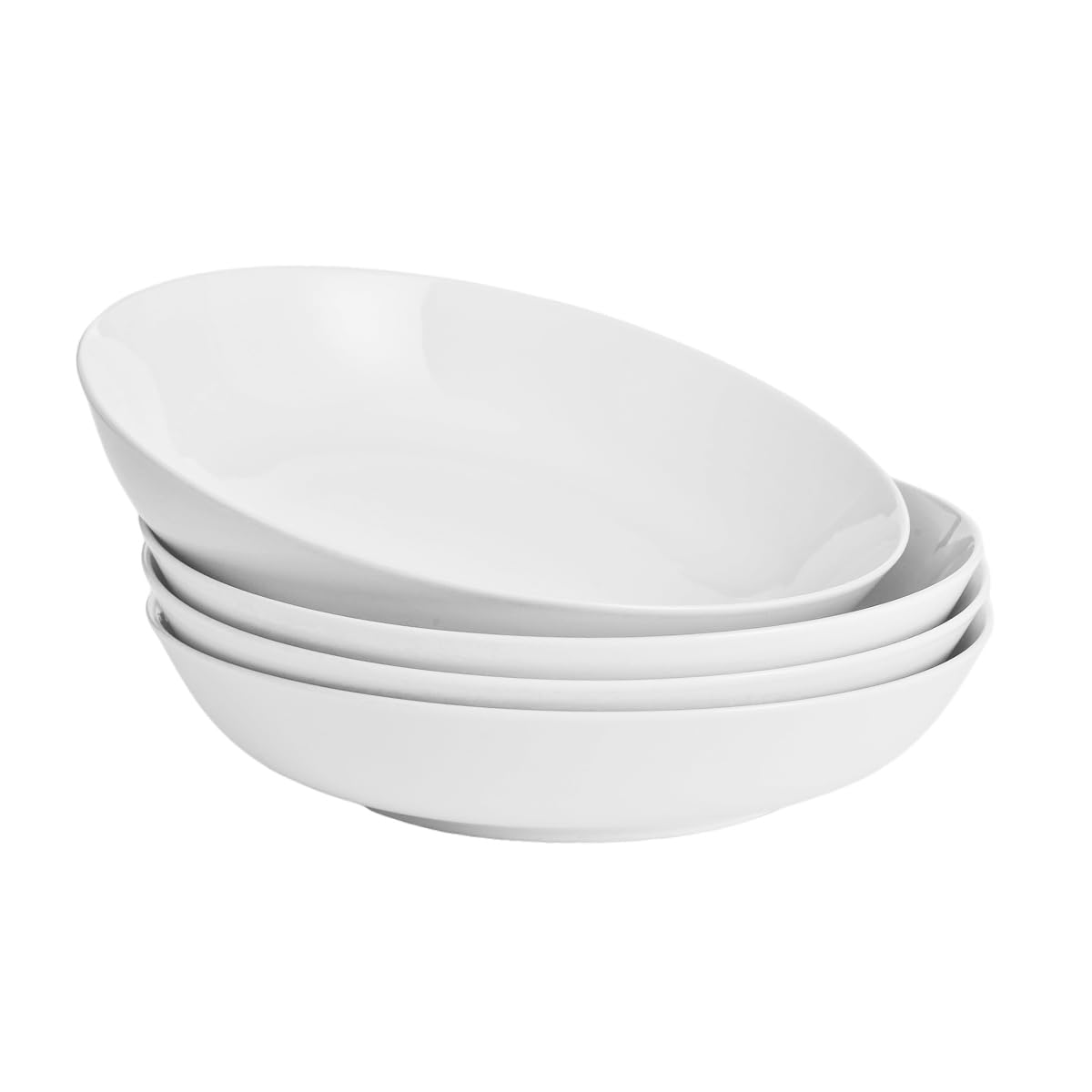 Rakuten - WishDeco カレー皿 4個セット パスタボウル 大きめ 1100 ml 食器 サラダボウル ホワイト 直径23 cm 電子レンジ・食洗機対応