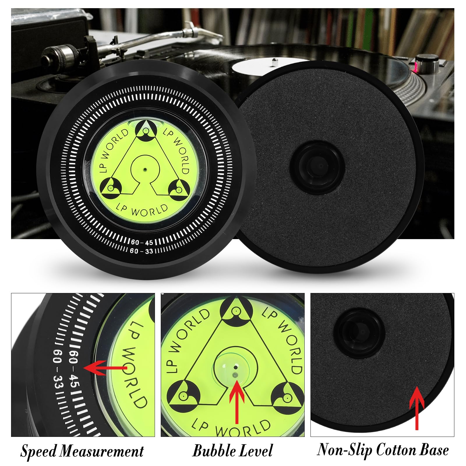 KozyOne レコードスタビライザー 高精度 安定性 ターンテーブル重量スタビライザー アルミニウム合金レコード重量クランプ 振動軽減 LPレコードアクセサリー 多くの レコードプレーヤーに適 crestshop-10056463 CREST shop サンプル画像2