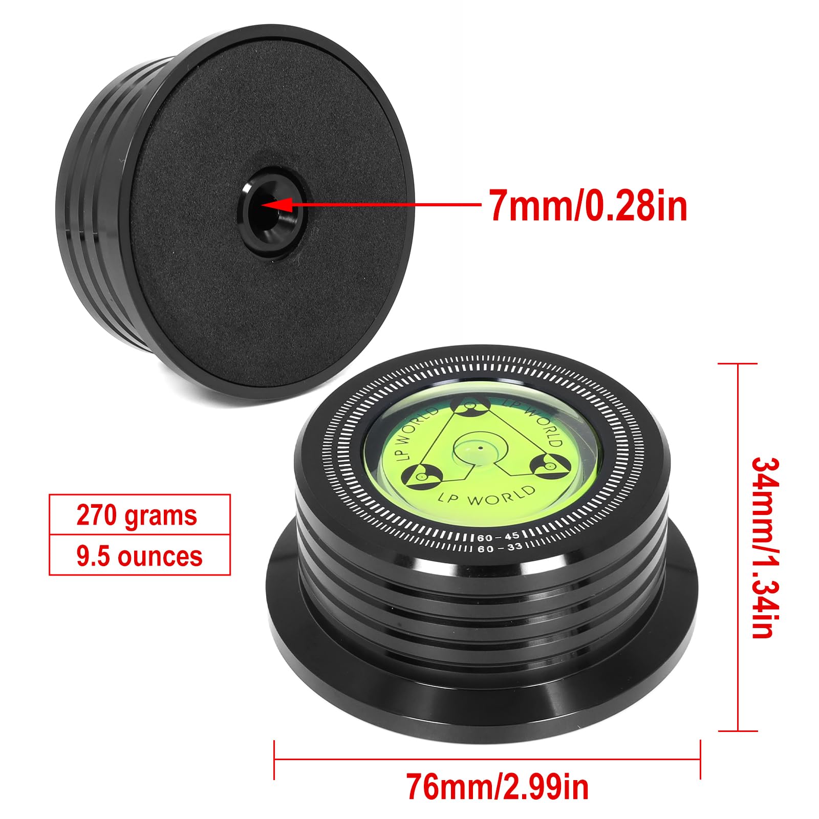 KozyOne レコードスタビライザー 高精度 安定性 ターンテーブル重量スタビライザー アルミニウム合金レコード重量クランプ 振動軽減 LPレコードアクセサリー 多くの レコードプレーヤーに適 crestshop-10056463 CREST shop サンプル画像3