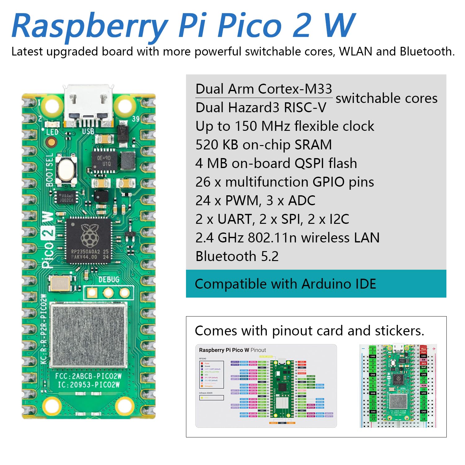 CREST shopのFreenove Raspberry Pi Pico 2 W究極スターターキット（付属）、デュアルArm Cortex-M33とデュアルHazard3 RISC-Vマイクロコントローラ、767ページの詳細なチュートリアル、224アイテム、119プロジェクト、Py｜アングル3