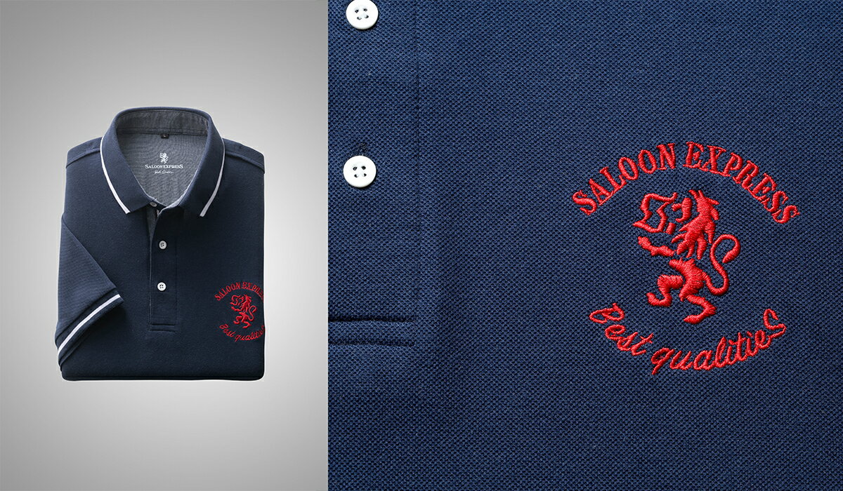 【3色セット】 紳士 半袖 デザイン違い ポロシャツ SALOON EXPRESS サルーン エクスプレス