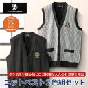 SALOON EXPRESS サルーン エクスプレス 前開き ダンディー ベスト 【2色セット】 シニアファッション メンズ 春 夏 秋 シニア おじいちゃん 高齢者 祖父 洋服 紳士服 男性 ゴルフ ゆったり 洗える オシャレ ジレ ブランド 旅行 お出掛け プレゼント グレー/ブラックM L LL