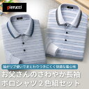 【2色セット】紳士 長袖 お父さんのさわやか ポロシャツ Pierucci ピエルッチ
