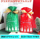クリスマス ラッピング袋 ギフトバッグ opp袋 お菓子袋 巾着袋 マチあり 23.5×15×6cm 10枚セット