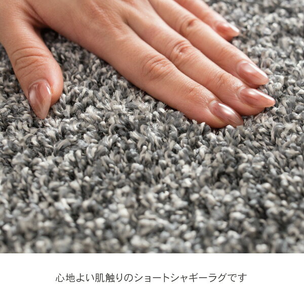 ソファ工場直営 クルーズ 公式のラグ マット 丸型 シャギー 日本製 160cm 防ダニ 抗菌 防臭 防炎 床暖房対応 リビング 円形 丸い おしゃれ ふわふわ 無地 シンプル モダン 北欧 韓国インテリア ナチュラル グレーAster アスター｜アングル2