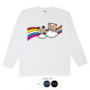 おもしろtシャツ ロング ロンT 和柄 元祖豊天商店 レインボー美豚 長袖 ※ 子供 用はお取り扱いが御座いません。 B01
