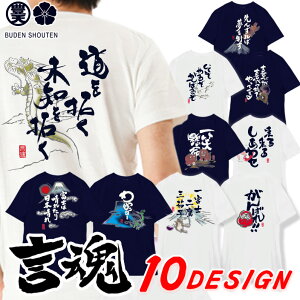 おもしろ tシャツ 言魂 和柄 元祖豊天商店 日本語 漢字 和風 言葉 開運 幸福 Tシャツ 半袖 ホワイト ネイビー ぶーでん re0102310 ※ 子供 用はお取り扱いが御座いません。