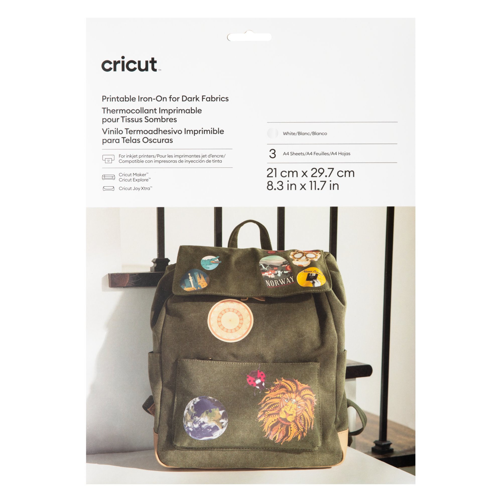 Rakuten - 【国内正規品】Cricut 印刷可能なアイロン接着ステッカー（濃色生地用）/A4/3枚入【対応機種: Joy Xtra / Explore / Maker】