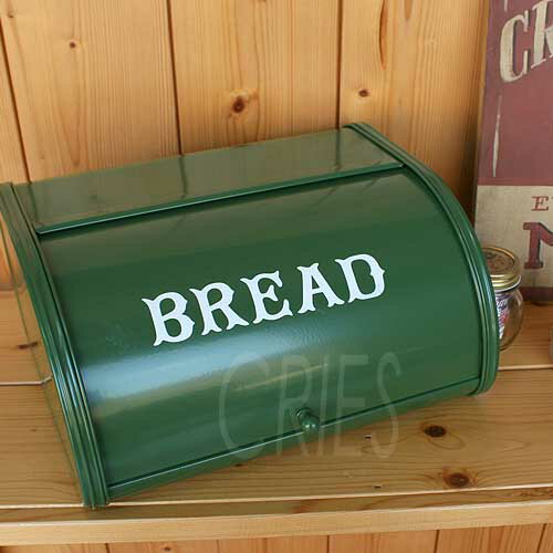 アクシスHomestead(ホームステッド)HS-1432　ローラートップブレッド缶S グリーン　ブレッドケース【AXCIS】HS1432カントリー雑貨 調味料入れ 収納ケース【北海道沖縄離島発送不可】のサムネイル