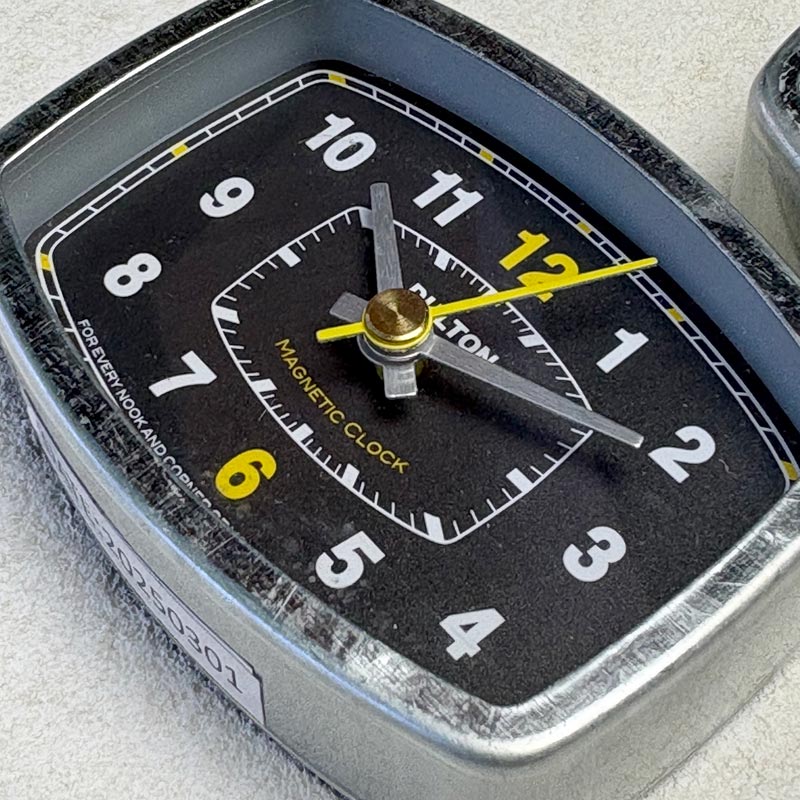 DULTON H20-0244RCBK H20-0244RCIV MAGNETIC CLOCK RECTANGLE/BLACK マグネティック クロック レクタングル ブラック アイボリー マグネット 磁石 車内時計 [2]