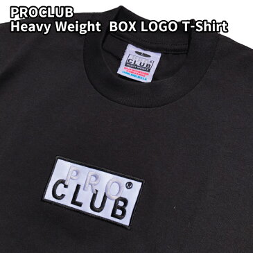 【M〜4XL】プロクラブ 【ボックスロゴ BOX LOGO 】Tシャツ 半袖 ヘビー 厚手 ヘビーウェイト ヘビーオンス メンズ 大きいサイズ PRO CLUB PROCLUB USサイズ ヒップホップ ストリート チカーノ ローライダー ビッグサイズ HIPHOP ワッペン