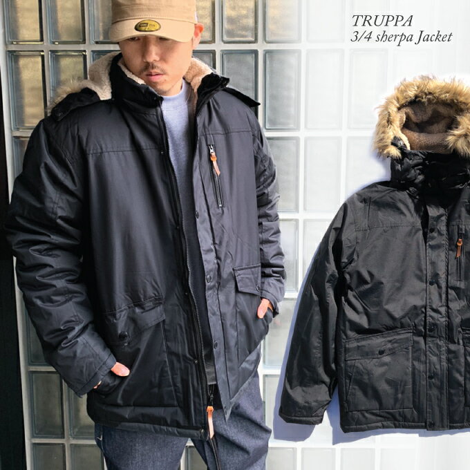 【L〜3XL】 TRUPPA 【 ファー ジャケット インナーボア 】 ボアジャケット シェルパジャケット アウター ストリート メンズ 大きいサイズ ビッグサイズ FUR SHERPA JACKET L LL 2L 3L 4L