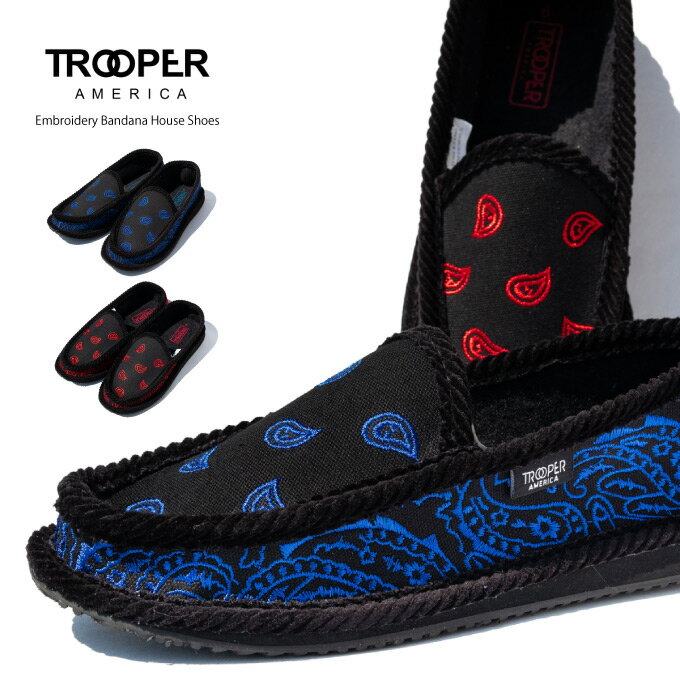 TROOPER ハウスシューズ  トゥルーパー スリッポン チカーノ ローライダー ルームシューズ PAISLEY BANDANA HOUSE SHOES WESTCOAST HIPHOP