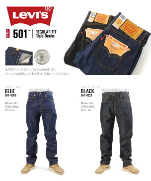 【送料無料】リーバイス 501 Levi's 【Regular Fit】デニムパンツ【28〜44in】LEVIS ノンウォッシュ リジット ジーンズ ジーパン 長ズボン ロングパンツ USサイズ メンズ 大きいサイズ ビックサイズ L LL 2L 3L 4L 5L【メール便可】