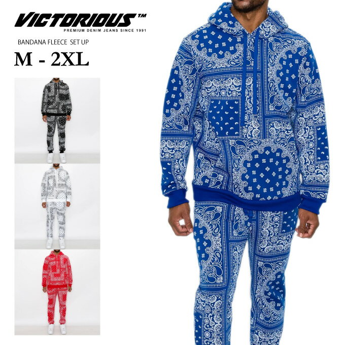  VICTORIOUS LA   ペイズリー柄 SETUP WESTCOAST BANDANA HIPHOP ヒップホップ スポーツMIX スポーツコーデ ストリート メンズ 大きいサイズ M L LL 3L