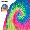 【M〜3XL】 タイダイ 【スウェット トレーナー】 COLORTONE カラートーン ド派手なタイダイ柄 TIEDYE スウェット クルーネック タイダイ染め ダイダイ 衣装 手染め マルチ 裏起毛 メンズ 大きいサイズ USサイズ ビッグサイズ 長袖